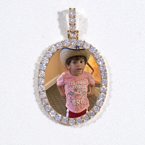 3D Oval Custom Picture Pendant