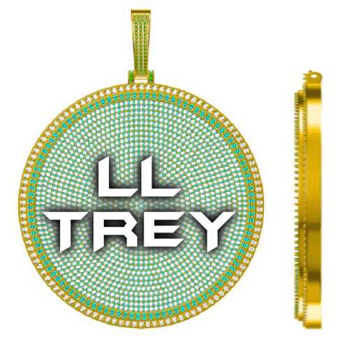 CUSTOM LETTER NECKLACE 3D BIG DISC