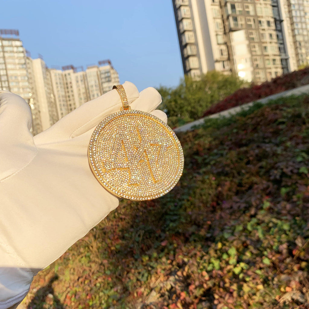 Iced Gold-Plated 3D Big 44 Disc BlingBling Necklace - The GUU Shop