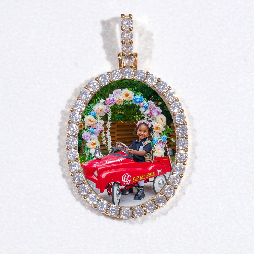 3D Oval Custom Picture Pendant