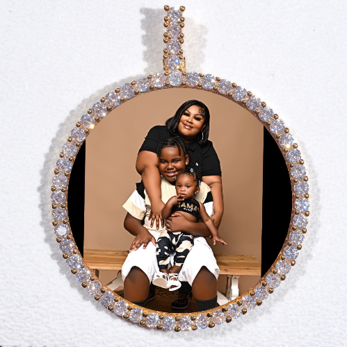 LARGE 3D CIRCLE CUSTOM PICTURE PENDANT