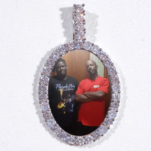 Large 3D Oval Custom Picture Pendant
