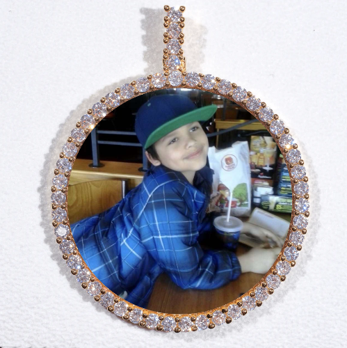 LARGE 3D CIRCLE CUSTOM PICTURE PENDANT