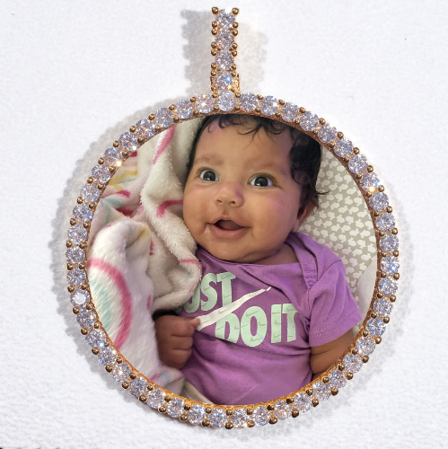 LARGE 3D CIRCLE CUSTOM PICTURE PENDANT