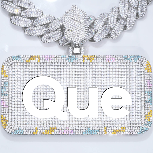 CUSTOM LETTER NECKLACE 3D COLORFUL SQUARE