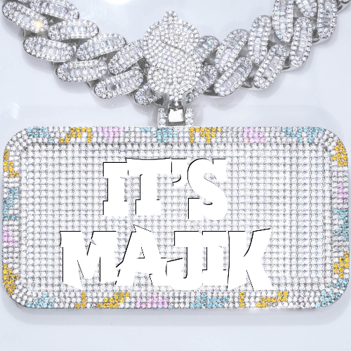 CUSTOM LETTER NECKLACE 3D COLORFUL SQUARE