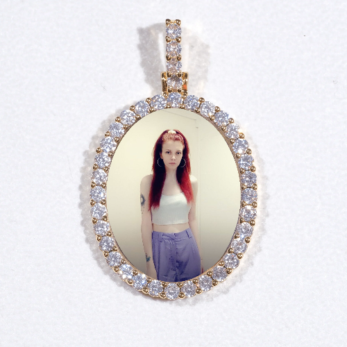 3D Oval Custom Picture Pendant