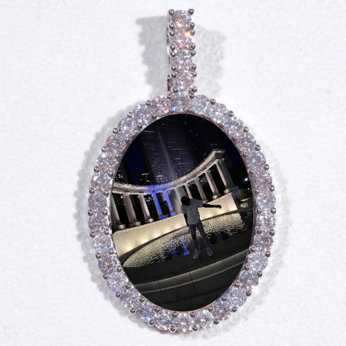 Large 3D Oval Custom Picture Pendant