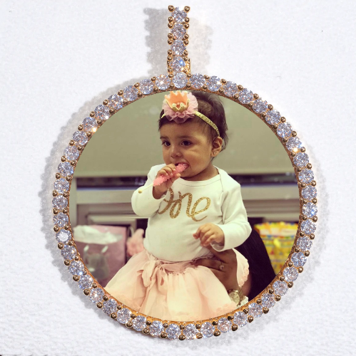 LARGE 3D CIRCLE CUSTOM PICTURE PENDANT
