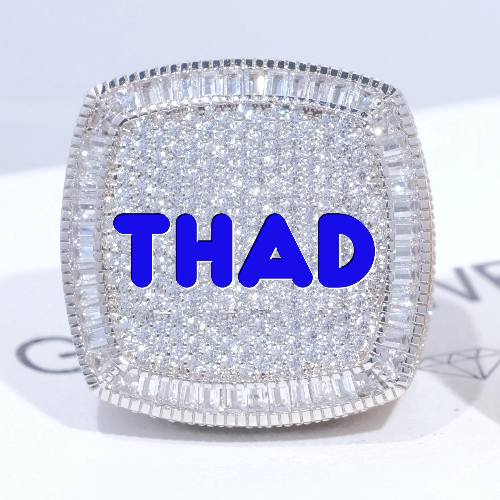 CUSTOM LETTER 3D ICED RING