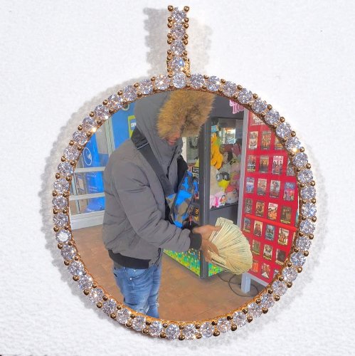 LARGE 3D CIRCLE CUSTOM PICTURE PENDANT