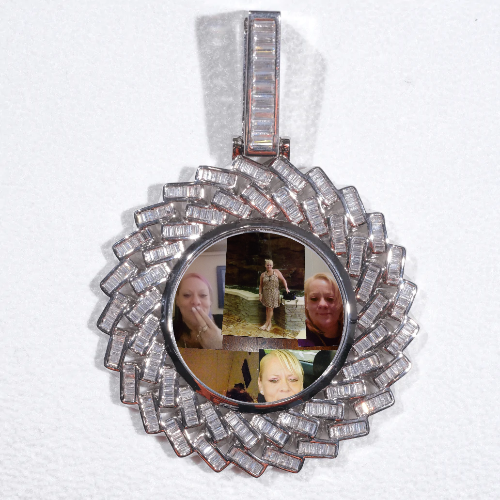 Large 3D Baguette Custom Picture Pendant