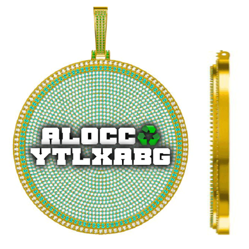 CUSTOM LETTER NECKLACE 3D BIG DISC