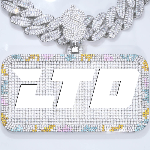 CUSTOM LETTER NECKLACE 3D COLORFUL SQUARE