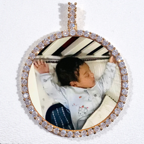 LARGE 3D CIRCLE CUSTOM PICTURE PENDANT