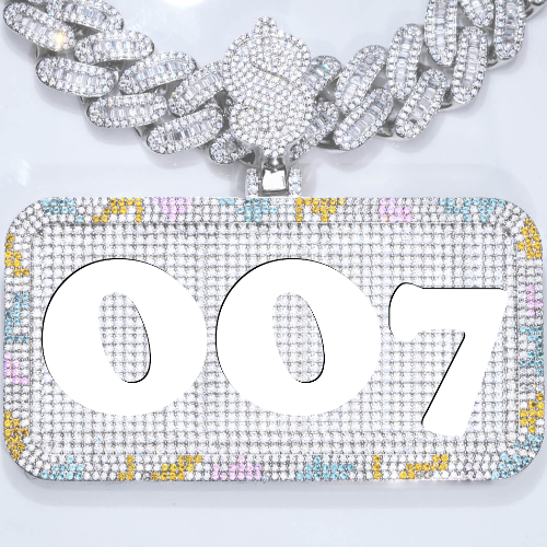 CUSTOM LETTER NECKLACE 3D COLORFUL SQUARE