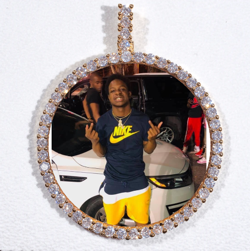 LARGE 3D CIRCLE CUSTOM PICTURE PENDANT