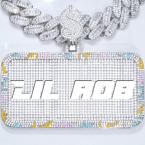 CUSTOM LETTER NECKLACE 3D COLORFUL SQUARE