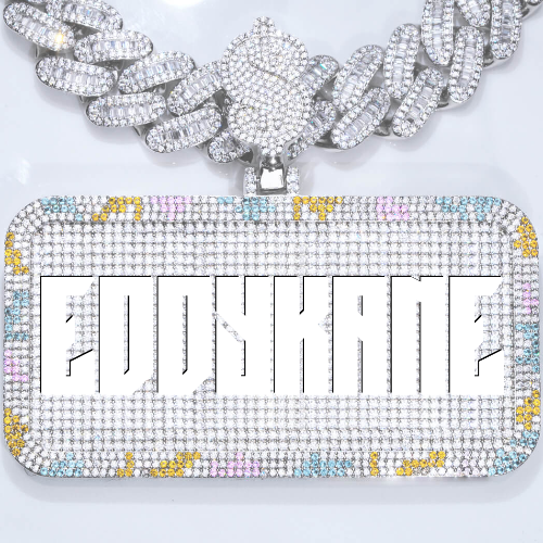 CUSTOM LETTER NECKLACE 3D COLORFUL SQUARE