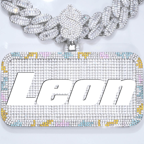 CUSTOM LETTER NECKLACE 3D COLORFUL SQUARE