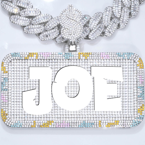 CUSTOM LETTER NECKLACE 3D COLORFUL SQUARE
