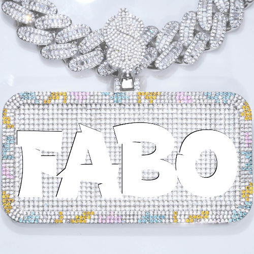 CUSTOM LETTER NECKLACE 3D COLORFUL SQUARE