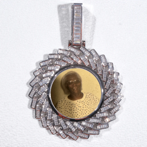 Large 3D Baguette Custom Picture Pendant