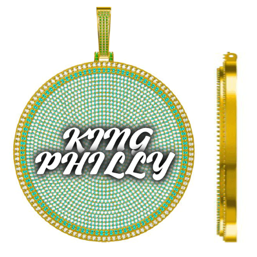 CUSTOM LETTER NECKLACE 3D BIG DISC