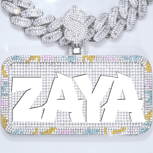 CUSTOM LETTER NECKLACE 3D COLORFUL SQUARE