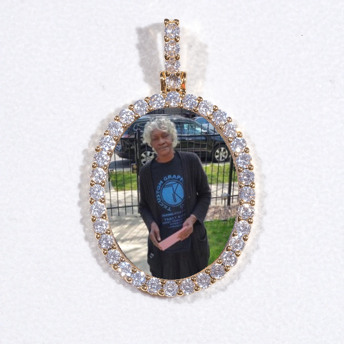 3D Oval Custom Picture Pendant