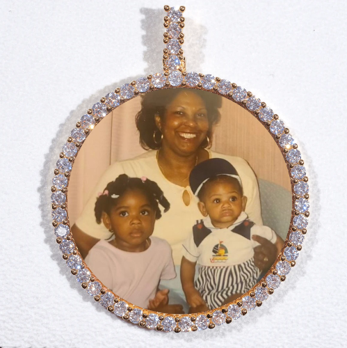 LARGE 3D CIRCLE CUSTOM PICTURE PENDANT