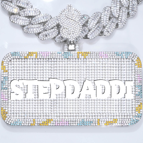 CUSTOM LETTER NECKLACE 3D COLORFUL SQUARE