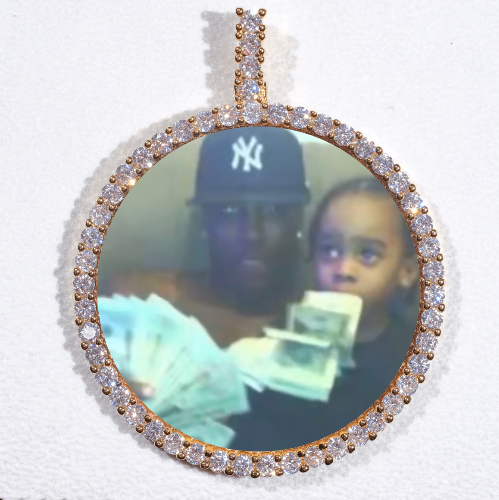 LARGE 3D CIRCLE CUSTOM PICTURE PENDANT