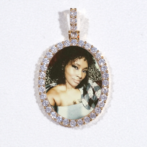 3D Oval Custom Picture Pendant