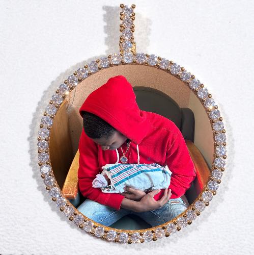 LARGE 3D CIRCLE CUSTOM PICTURE PENDANT