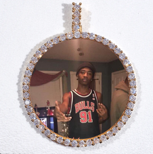 LARGE 3D CIRCLE CUSTOM PICTURE PENDANT
