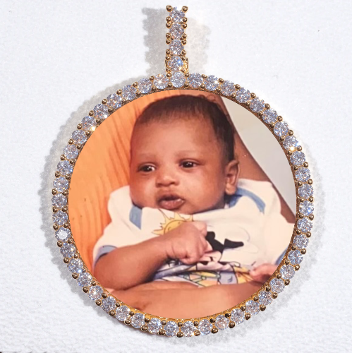 LARGE 3D CIRCLE CUSTOM PICTURE PENDANT