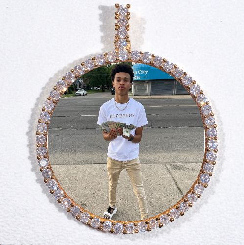 LARGE 3D CIRCLE CUSTOM PICTURE PENDANT