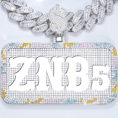 CUSTOM LETTER NECKLACE 3D COLORFUL SQUARE