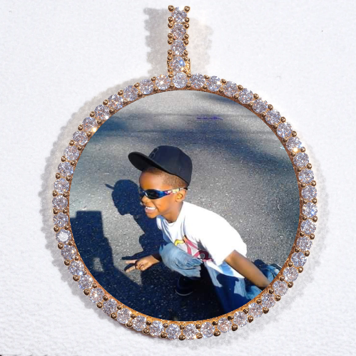 LARGE 3D CIRCLE CUSTOM PICTURE PENDANT