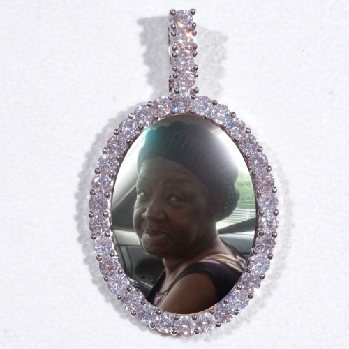 Large 3D Oval Custom Picture Pendant