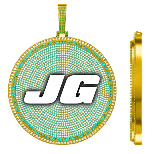 CUSTOM LETTER NECKLACE 3D BIG DISC