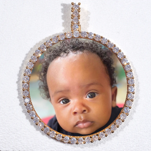 LARGE 3D CIRCLE CUSTOM PICTURE PENDANT