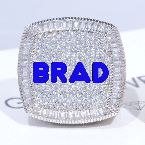 CUSTOM LETTER 3D ICED RING