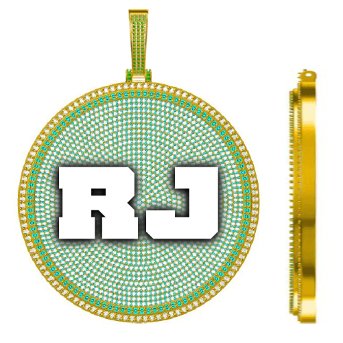 CUSTOM LETTER NECKLACE 3D BIG DISC