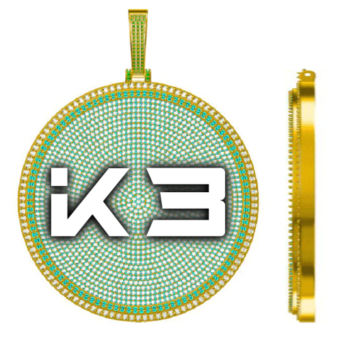 CUSTOM LETTER NECKLACE 3D BIG DISC