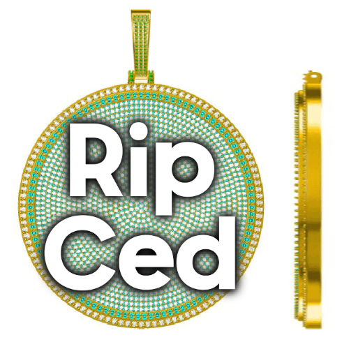 CUSTOM LETTER NECKLACE 3D BIG DISC