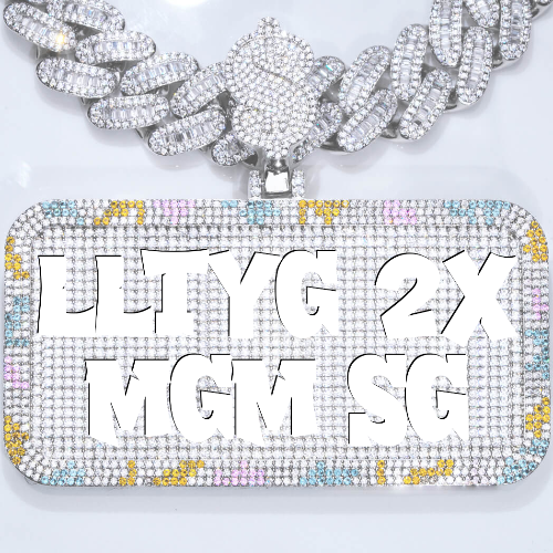 CUSTOM LETTER NECKLACE 3D COLORFUL SQUARE
