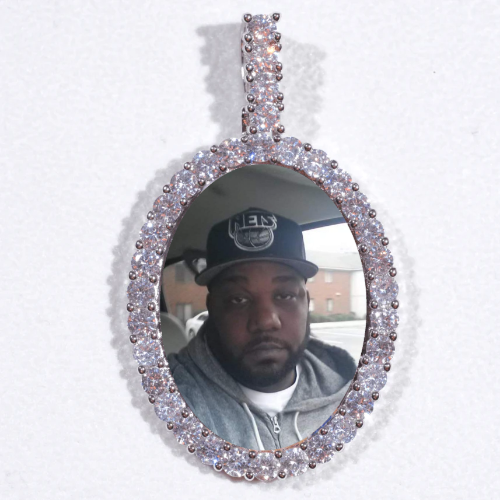 Large 3D Oval Custom Picture Pendant