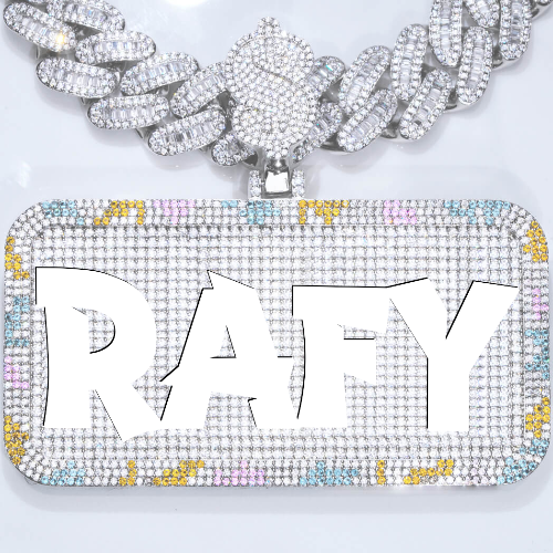 CUSTOM LETTER NECKLACE 3D COLORFUL SQUARE